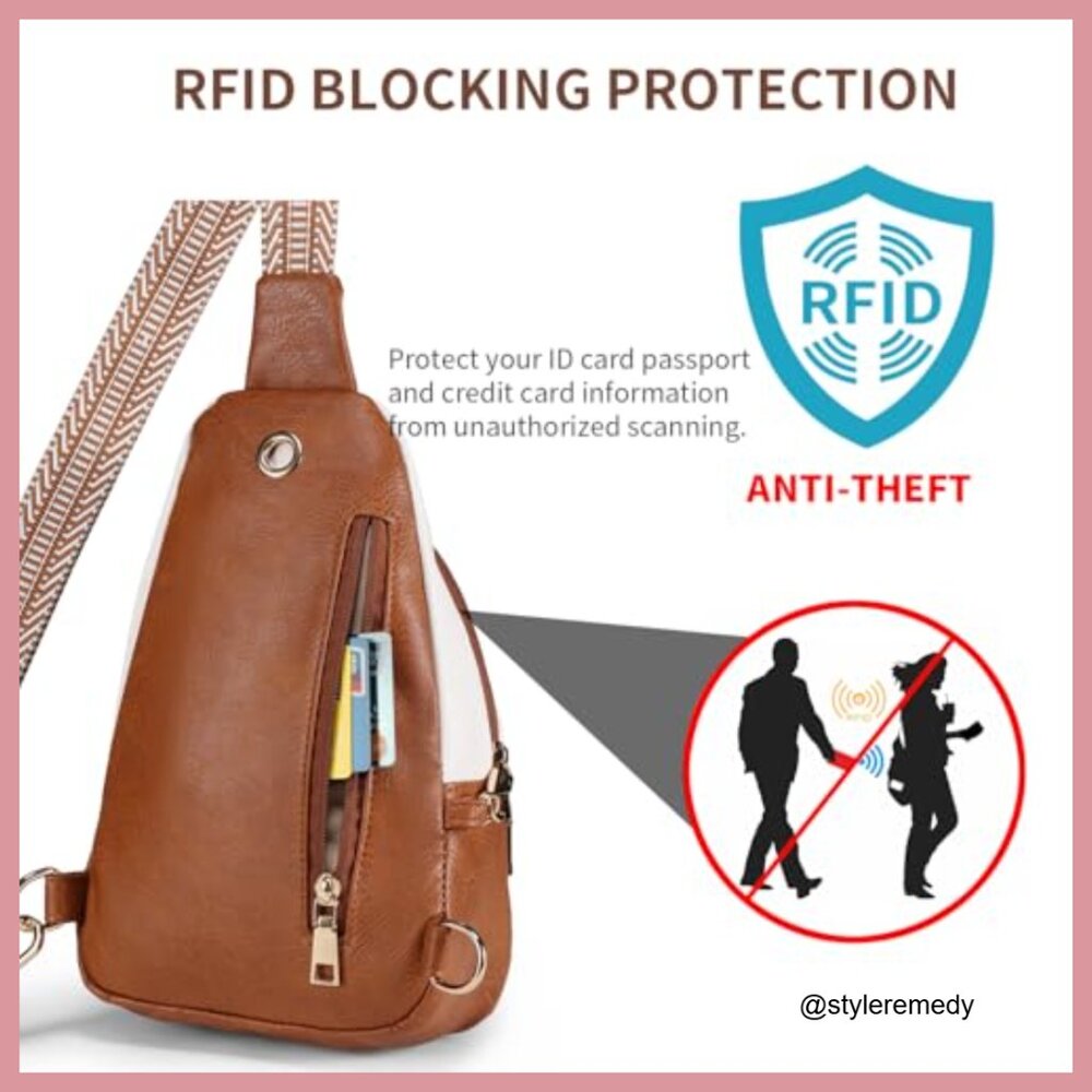 Anti-Theft Crossbody Bag with RFID Blocking Vegan Leather - Picture 3 of 7